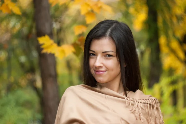 Young woman in autumn park — Stock Photo, Image