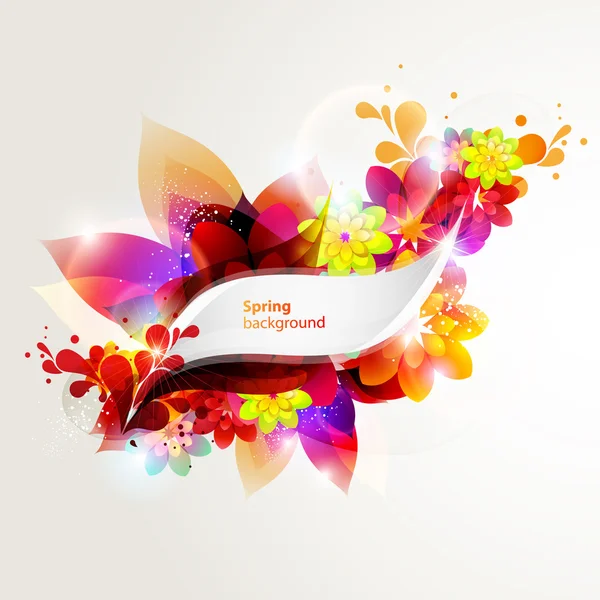 Bannière florale colorée — Image vectorielle