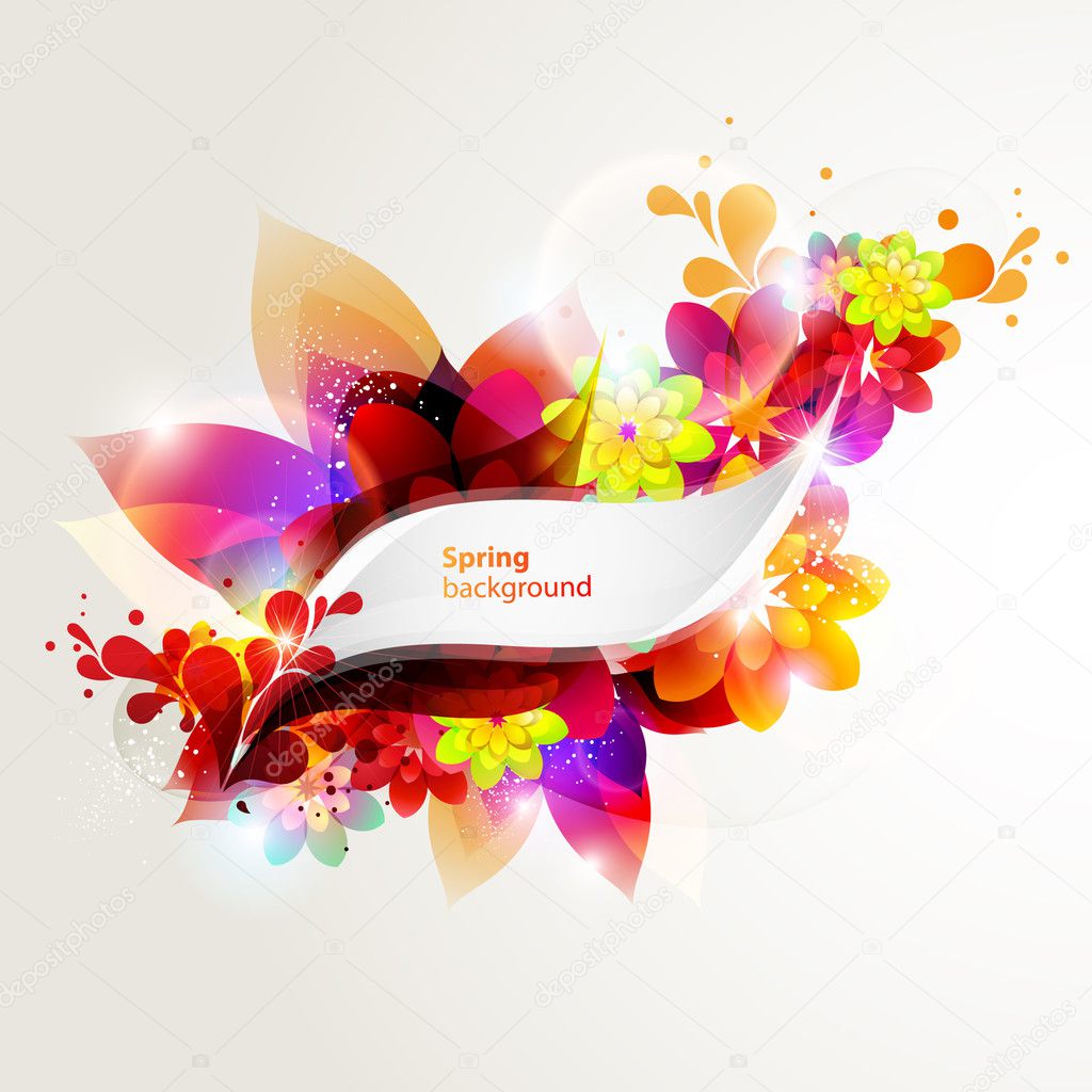 Colorful floral banner