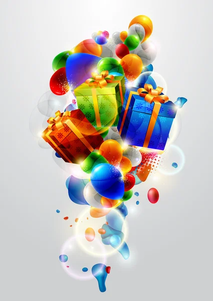 Cadeaux colorés de Noël . — Image vectorielle