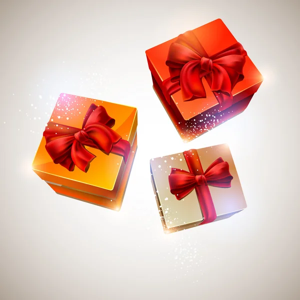 Trois coffret cadeau . — Image vectorielle