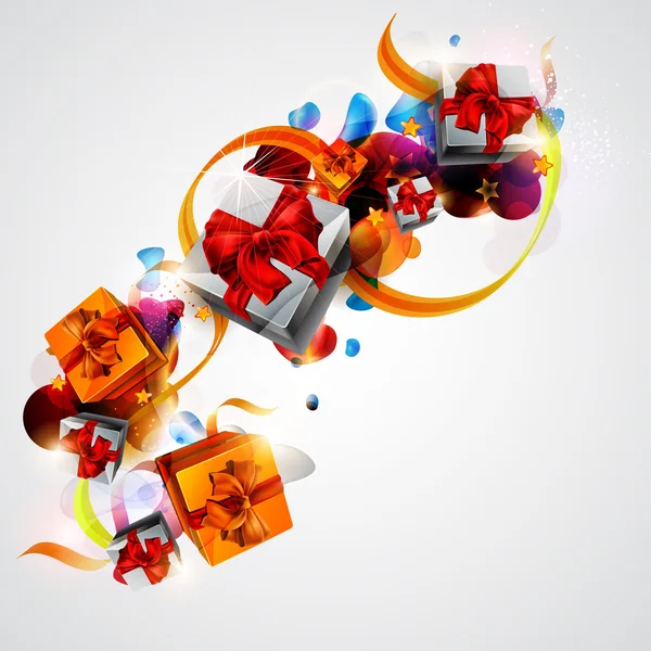 Cadeaux colorés vacances . — Image vectorielle