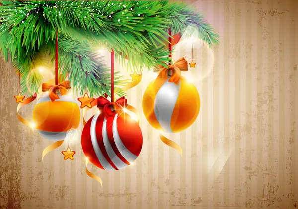 Boules jaunes de Noël . — Image vectorielle
