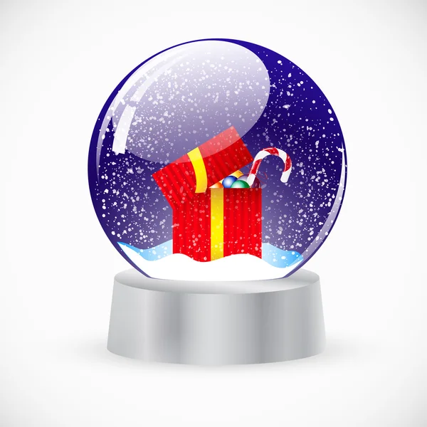 stock vector Christmas crystal snow ball