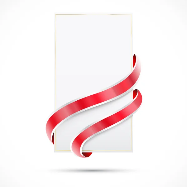 Blank sale tag with shine red ribbons — Stock Vector