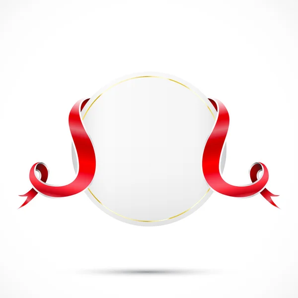 Creative sale tag. Circle creative tag with red ribbon.Vector — Stock Vector