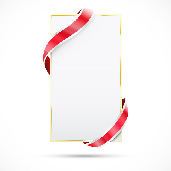 Blank sale tag with gold frame. Vector illustration