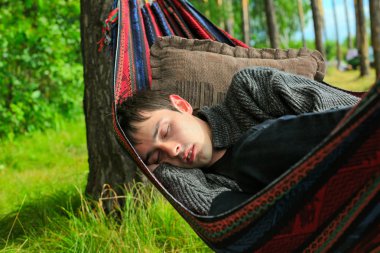 Young man sleeping clipart