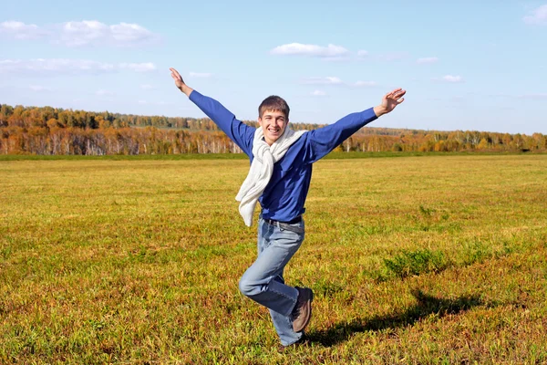Šťastný teenager běží — Stock fotografie