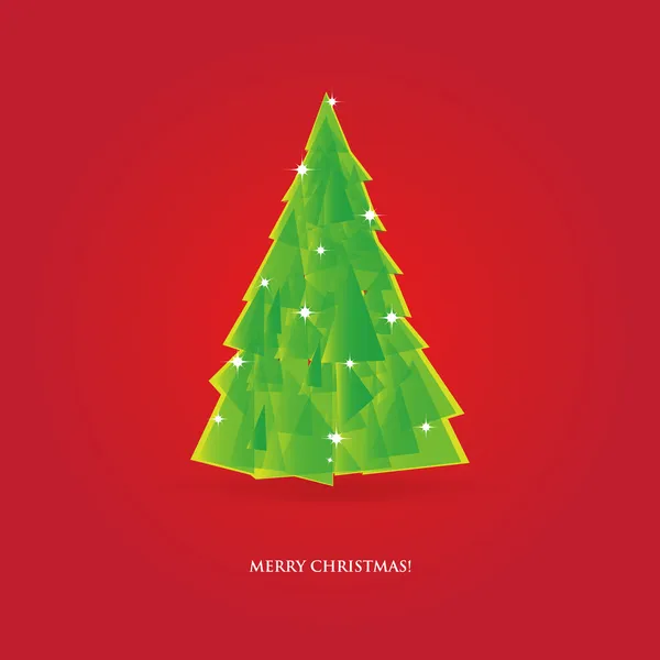 Beautiful holiday card with retro style christmas tree. — Stock Photo, Image