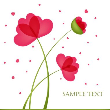 Poppy flowers. Design for greeting card clipart