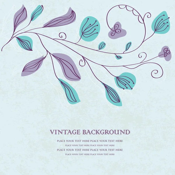 Carte d'invitation vintage avec motif floral — Photo