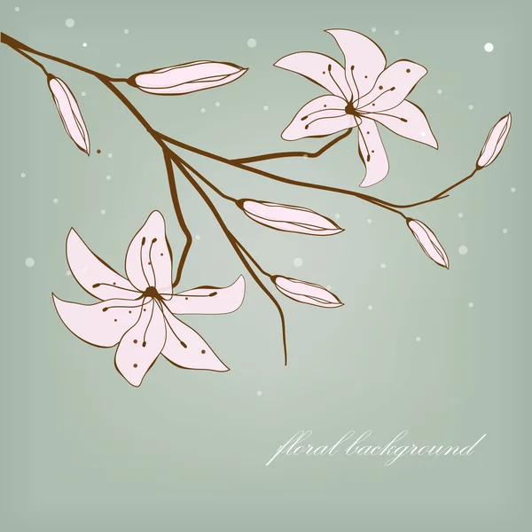 Вінтажна листівка з абстрактними квітами лілії для вашого дизайну — стокове фото