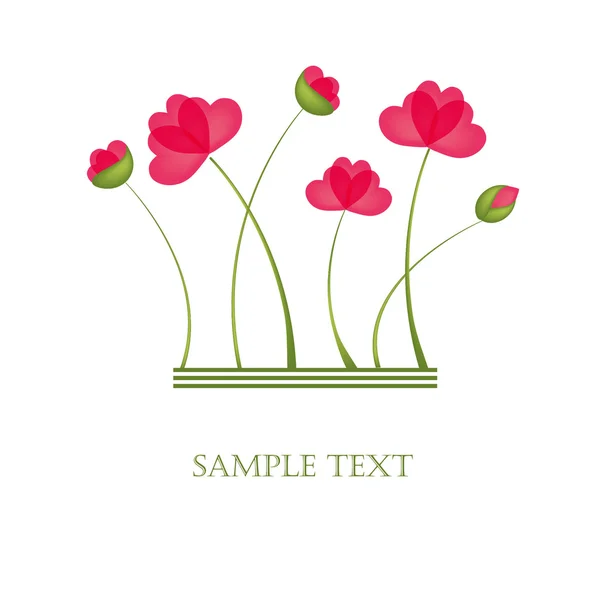 Flores de amapola. Diseño para tarjeta de felicitación —  Fotos de Stock