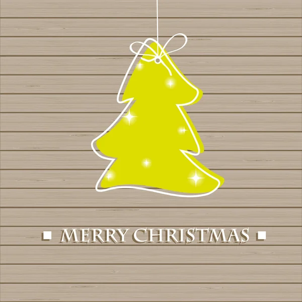 Julgran på trä väggen — Stockfoto