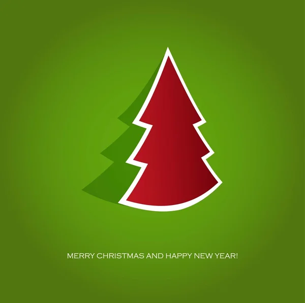Julkort med semester träd på Mörkblå bakgrund — Stockfoto