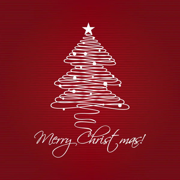 Christmas card with holiday tree on dark blue background — Stock Photo, Image