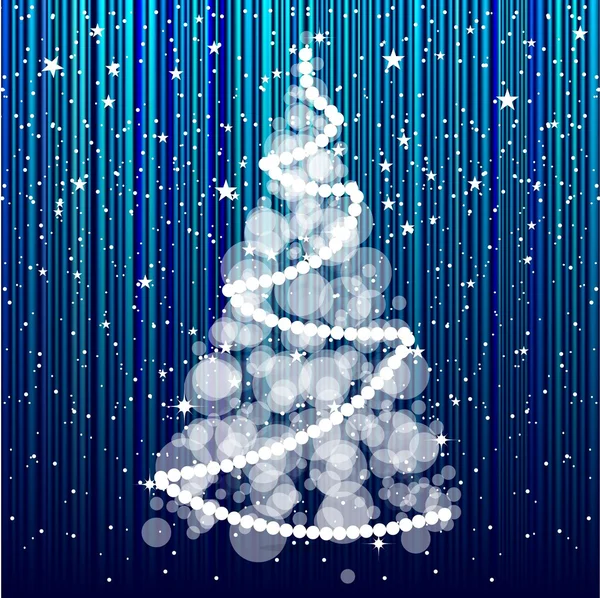 Árvore de Natal no fundo listrado. Cartão de férias — Fotografia de Stock