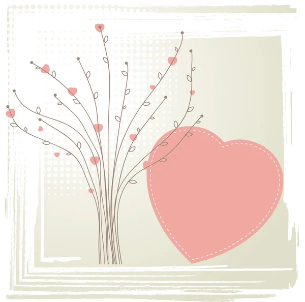 Árvore com corações. Conceito de valentine vintage — Fotografia de Stock