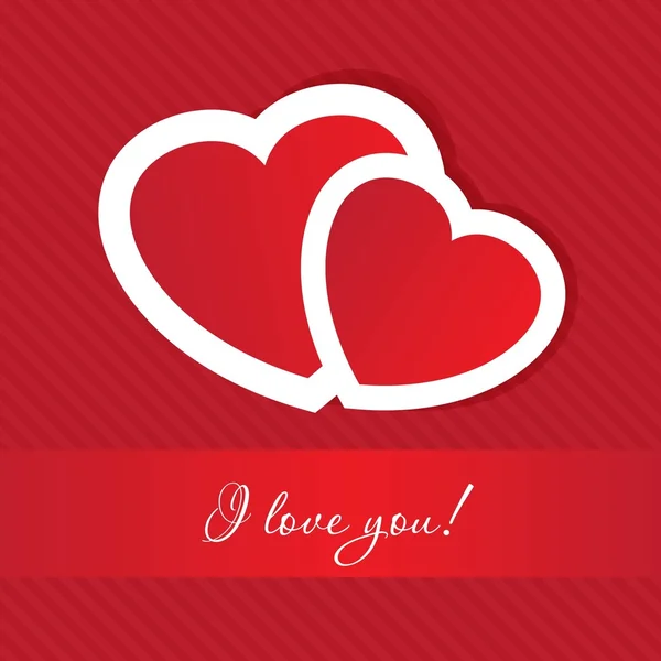 Valentines card on hearts background — Stok fotoğraf