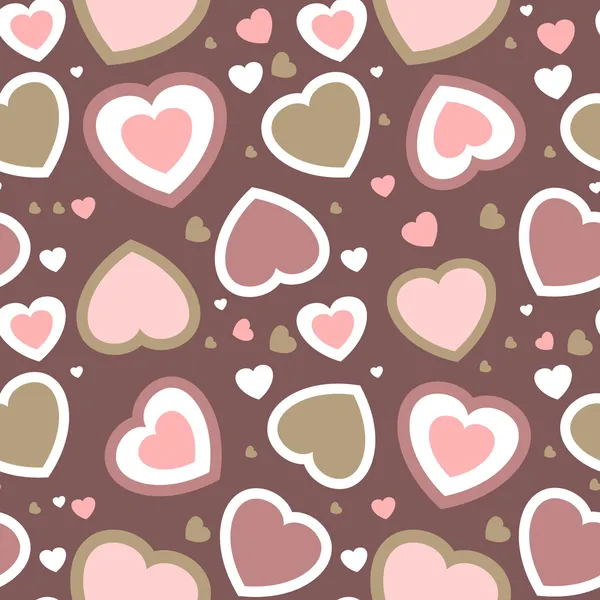 Valentines card on seamless hearts background — Zdjęcie stockowe