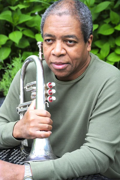 아프리카계 미국인 재즈 음악가. — 스톡 사진