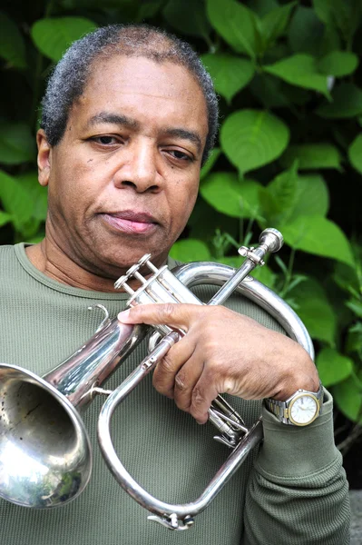 아프리카계 미국인 재즈 음악가. — 스톡 사진