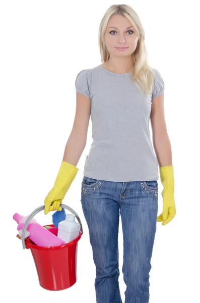 Portret van het meisje - concept schoonmaken — Stockfoto
