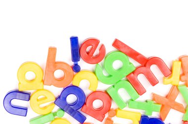 Plastic English letters isolated on white clipart