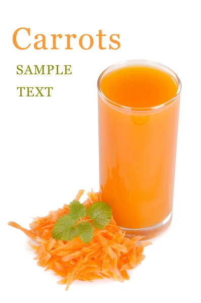 Szkło z sokiem marchewkowym — Zdjęcie stockowe