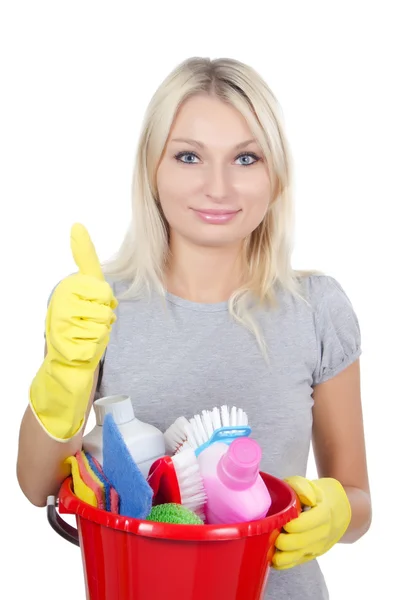 Προσωπογραφία του κοριτσιού - έννοια καθαρισμού — Φωτογραφία Αρχείου