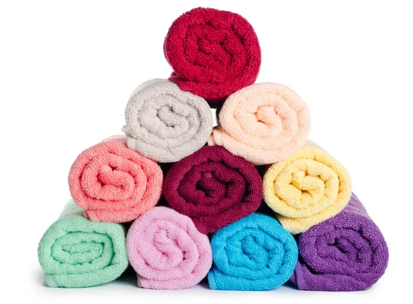 Den kombinerte fargen håndklær – stockfoto