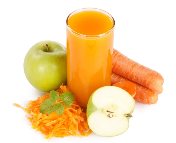 Bicchiere con succo di carota — Foto Stock