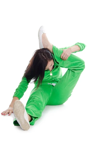 Flickan i en pose yoga — Stockfoto