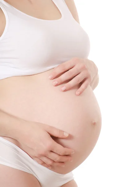 Těhotná žena s krásné bříško — Stock fotografie