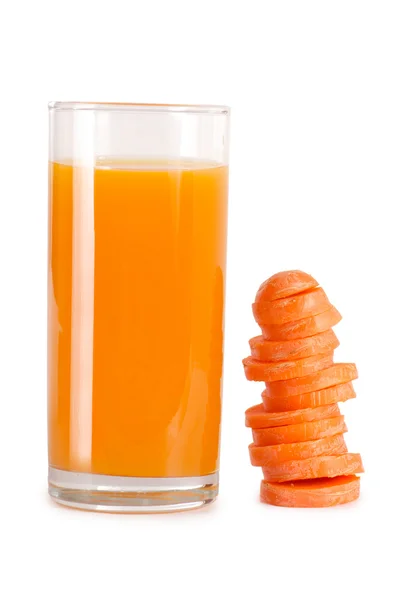 加胡萝卜汁的杯子 — 图库照片