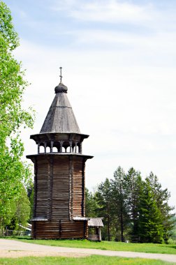 Wooden churches in the north Russia clipart