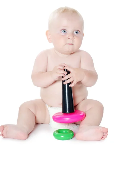 A kisbaba játszik játékok — Stock Fotó