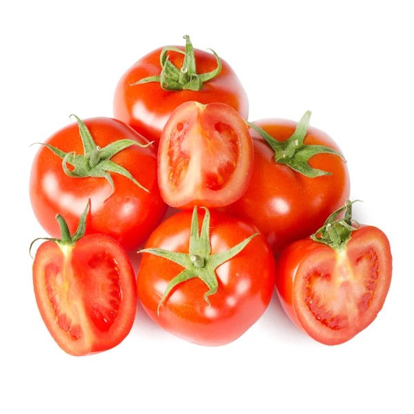 Rote Tomate isoliert auf weißem Hintergrund — Stockfoto