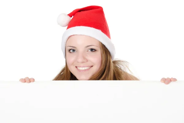 Menina de Natal com presentes isolados — Fotografia de Stock