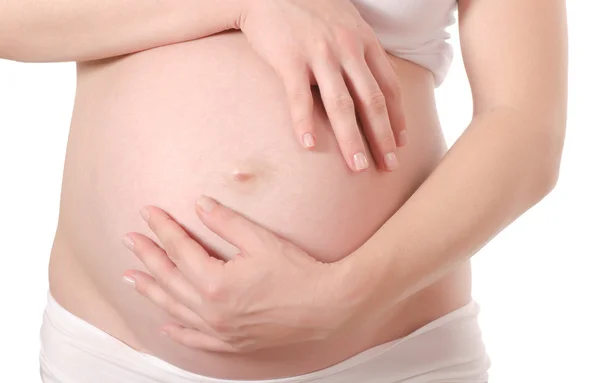 Έγκυος γυναίκα με όμορφη κοιλιά — Φωτογραφία Αρχείου