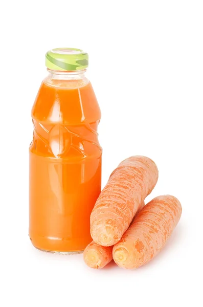 Bicchiere con succo di carota — Foto Stock