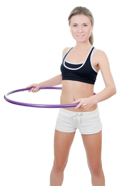 Portrait of the girl with a hoop — Stock Photo, Image