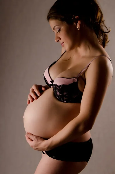 Retrato de la mujer embarazada Imagen de stock