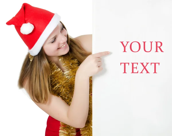 Vánoční dívka izolované na bílém — Stock fotografie