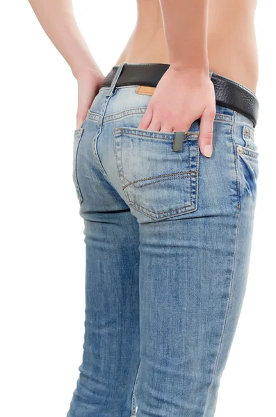 La ragazza in jeans — Foto Stock