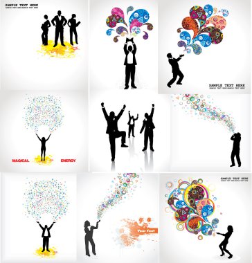 Set of posters for business clipart