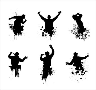 Set of poses for music concert clipart