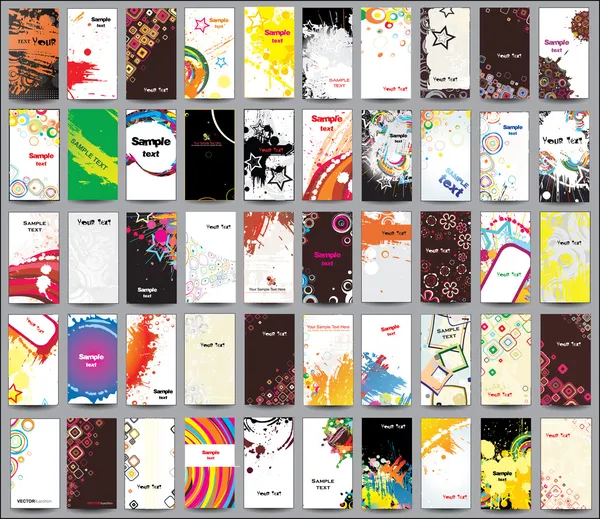 Коллекция вертикальных визитных карточек на различные темы Векторная Графика
