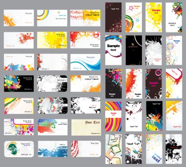 Mix Collection vertical and horizontal cards on different topics clipart